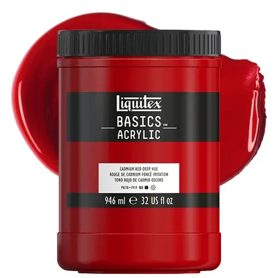 Liquitex Basics vopsea acrilică, 946 ml - 311, cadmium red deep hue