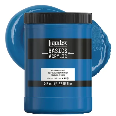 Liquitex Basics vopsea acrilică, 946 ml - 470, cerulean blue hue