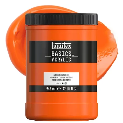 Liquitex Basics vopsea acrilică, 946 ml - 720, cadmium orange hue