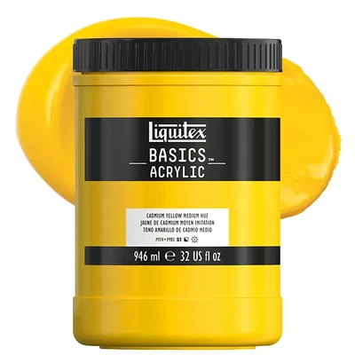 Liquitex Basics vopsea acrilică, 946 ml - 830, cadmium yellow medium hue