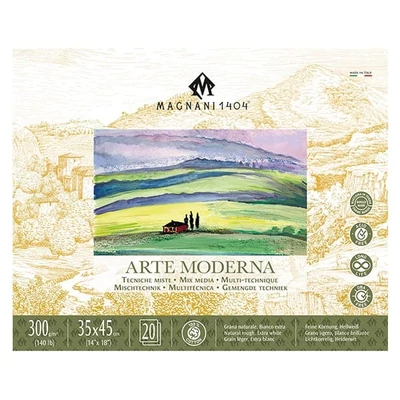Bloc de desen și pictură Magnani Arte Moderna, 100% bumbac, 300 g, 35x45 cm, 20 coli