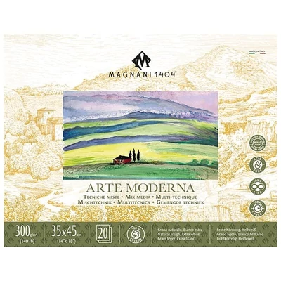 Bloc de desen și pictură Magnani Arte Moderna, 100% bumbac, 300 g, 35x45 cm, 20 coli