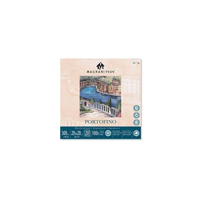 Bloc de acuarelă Magnani Portofino, 100% bumbac, 300 g, 20x20 cm, 20 coli, netedă