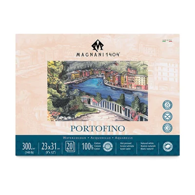Bloc de acuarelă Magnani Portofino, 100% bumbac, 300 g, 23x31 cm, 20 coli, netedă