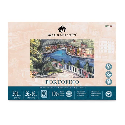 Bloc de acuarelă Magnani Portofino, 100% bumbac, 300 g, 26x36 cm, 20 coli, neted