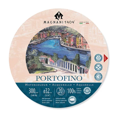 Bloc de acuarelă Magnani Portofino, 100% bumbac, 300 g, rotund 32 cm, 20 coli, neted