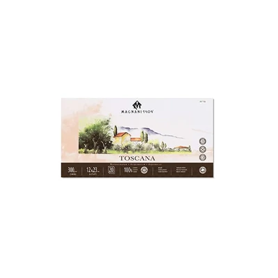 Bloc de acuarelă Magnani Toscana, 100% bumbac, 300 g, 12x23 cm, 20 coli, rugoasă