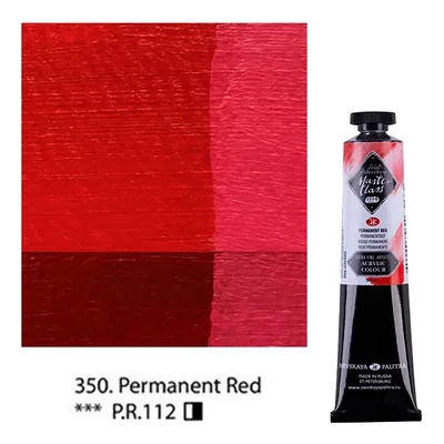 Vopsea acrilică Saint-Petersburg Master Class, 46 ml - 350, permanent red