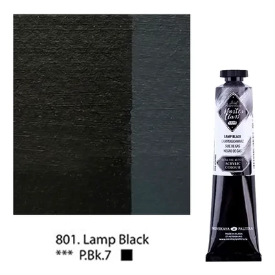 Vopsea acrilică Saint-Petersburg Master Class, 46 ml - 801, lamp black
