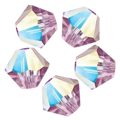Colier din Mărgele conice de cristal  Preciosa, 4 mm - Light Amethyst Glitter