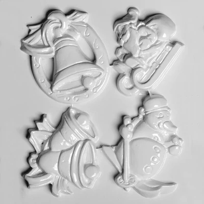 Matriță   plastic HobbyArtist - om de zăpadă schi, 4 buc