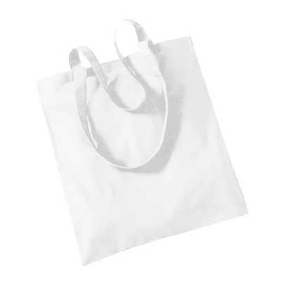Geanta din bumbac - 38x42 cm, cu maner lung, alba