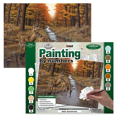 Set de colorat după numere, culori acrilice+pensulă, 29x39 cm - Symond's stream