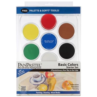 PanPastel set pastel uscat în recipiente, 7 buc + accesorii - Basic Colors