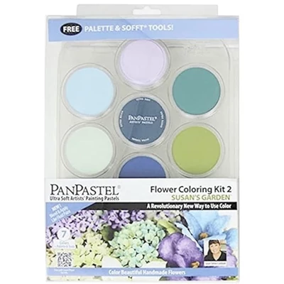 PanPastel set de 7 pasteluri pudră în borcane + accesorii - Floare Coloring 2