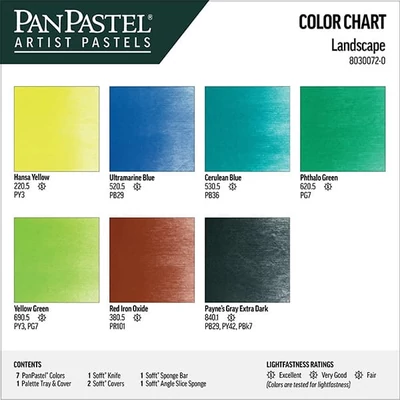 PanPastel set pastel uscat în recipiente, 7 buc + accesorii - Landscape