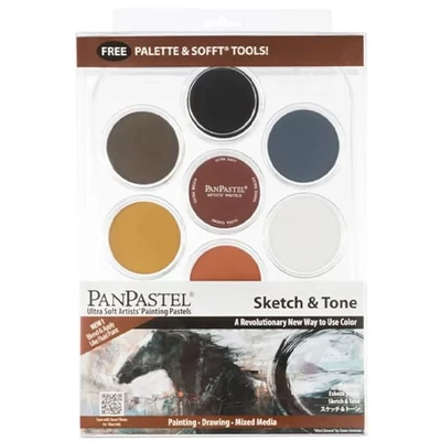 PanPastel set pastel uscat în recipiente 7 buc + accesorii - Sketch and Tone