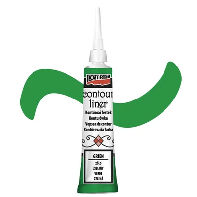 Vopsea de conturare Pentart, universala, 20 ml - verde