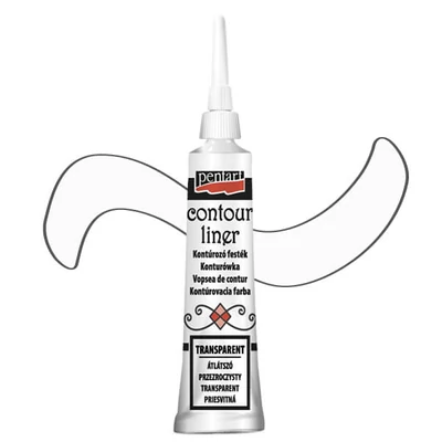 Vopsea de conturare Pentart, universala, 20 ml - transparenta, incolora