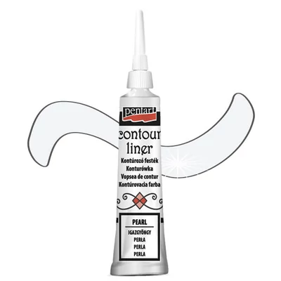 Vopsea de conturare Pentart, universala, 20 ml - perla adevarata, metalica