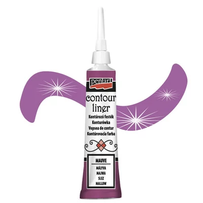 Vopsea de conturare Pentart, universala, 20 ml - mov, sidefat