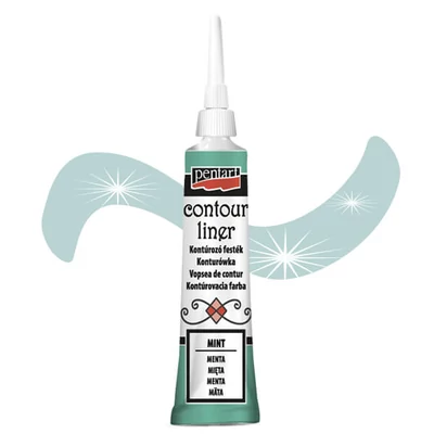 Vopsea de conturare Pentart, universala, 20 ml - menta, sidefata