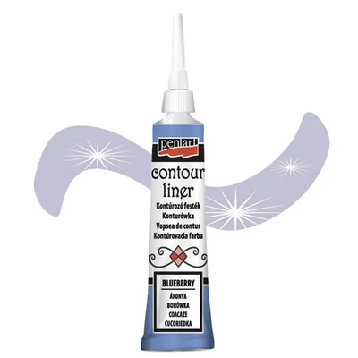 Vopsea de conturare Pentart, universala, 20 ml - afine, perla