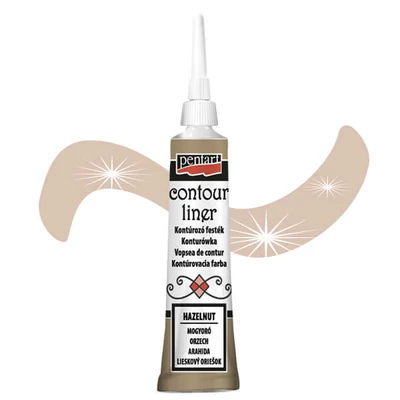 Vopsea de conturare Pentart, universala, 20 ml - alun, sidefat