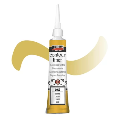 Vopsea de conturare Pentart, universala, 20 ml - auriu, metalic