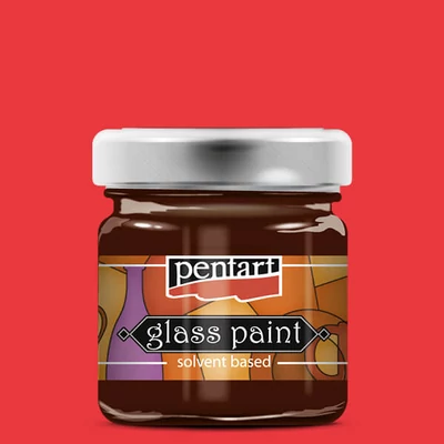 Vopsea de sticlă cu solvent Pentart, 30 ml - 776 rosu