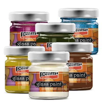 Vopsea pe sticlă cu solvent Pentart, 30 ml - in diverse culori