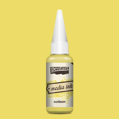 Cerneală pe bază de alcool Pentart, Media ink, cerneală lichidă, 20 ml - raza de soare