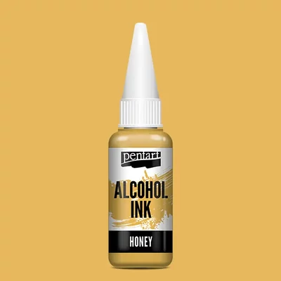 Cerneală pe bază de alcool Pentart, Media ink, cerneală lichidă, 20 ml - galben-miere