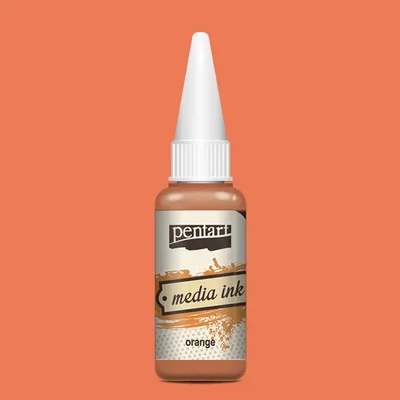 Cerneală pe bază de alcool Pentart, Media ink, cerneală lichidă, 20 ml - portocaliu