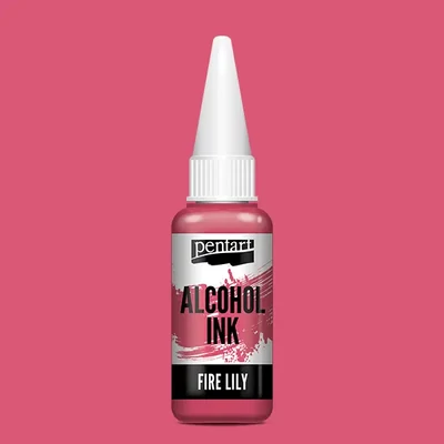 Cerneală pe bază de alcool Pentart, Media ink, cerneală lichidă, 20 ml - crin de foc