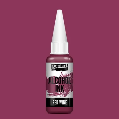 Cerneală pe bază de alcool Pentart, Media ink, cerneală lichidă, 20 ml - vin roșu