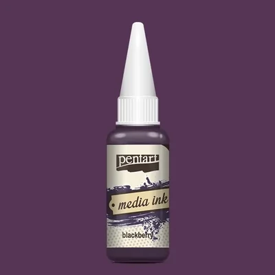 Cerneală pe bază de alcool Pentart, Media ink, cerneală lichidă, 20 ml - mur
