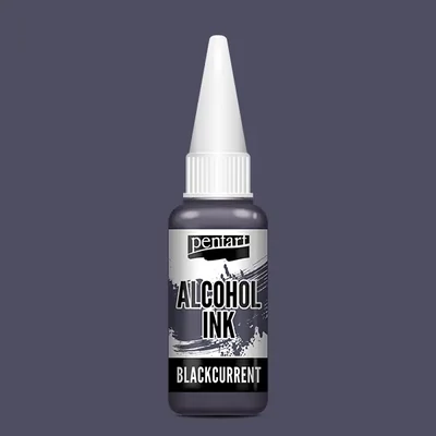 Cerneală pe bază de alcool Pentart, Media ink, cerneală lichidă, 20 ml - coacăze negre