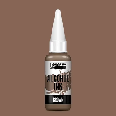 Cerneală pe bază de alcool Pentart, Media ink, cerneală lichidă, 20 ml - maro