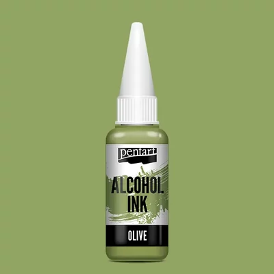 Cerneală pe bază de alcool Pentart, Media ink, cerneală lichidă, 20 ml - măslin