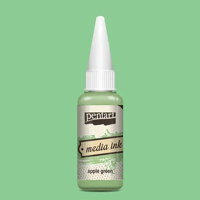 Cerneală pe bază de alcool Pentart, Media ink, cerneală lichidă, 20 ml - verde măr