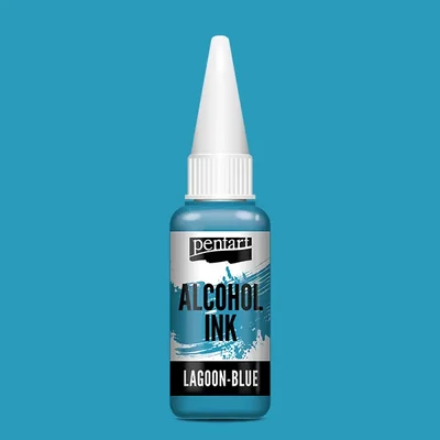 Cerneală pe bază de alcool Pentart, Media ink, cerneală lichidă, 20 ml - albastru lagună