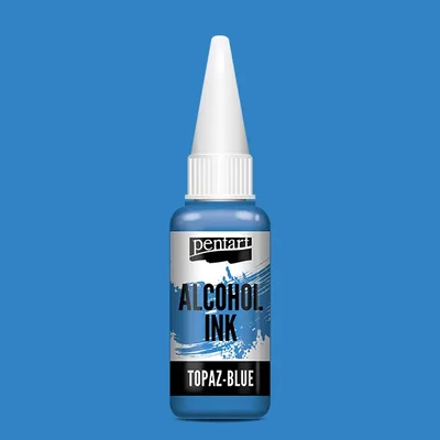 Cerneală pe bază de alcool Pentart, Media ink, cerneală lichidă, 20 ml - albastru topaz