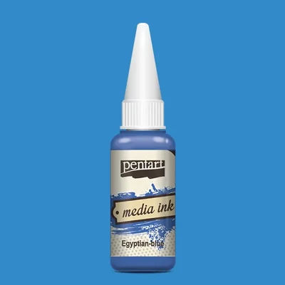 Cerneală pe bază de alcool Pentart, Media ink, cerneală lichidă, 20 ml - albastru egiptean
