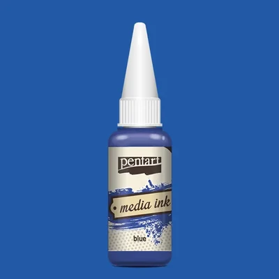 Cerneală pe bază de alcool Pentart, Media ink, cerneală lichidă, 20 ml - albastru