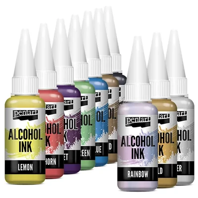 Cerneală pe bază de alcool Pentart, Media ink, cerneală lichidă, 20 ml - în diverse culori