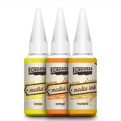 Cerneală pe bază de alcool Pentart, Media ink, cerneală lichidă, 20 ml - în diverse culori