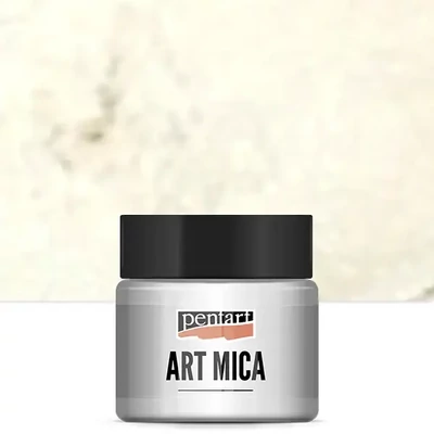 Pentart Art Mica pudră pigmentată strălucitoare, 9 g - alb perlat