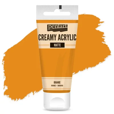 Vopsea cremoasă acrilică Pentart, mată , 60 ml - portocaliu