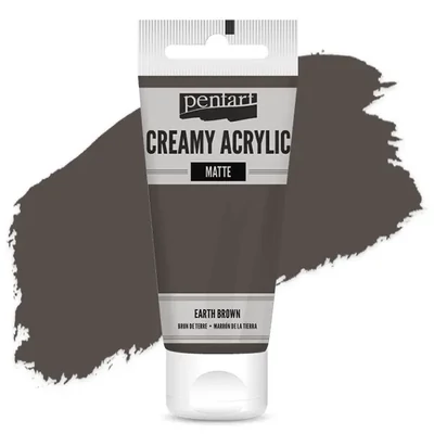 Vopsea cremoasă acrilică Pentart, mată , 60 ml - maro pământiu